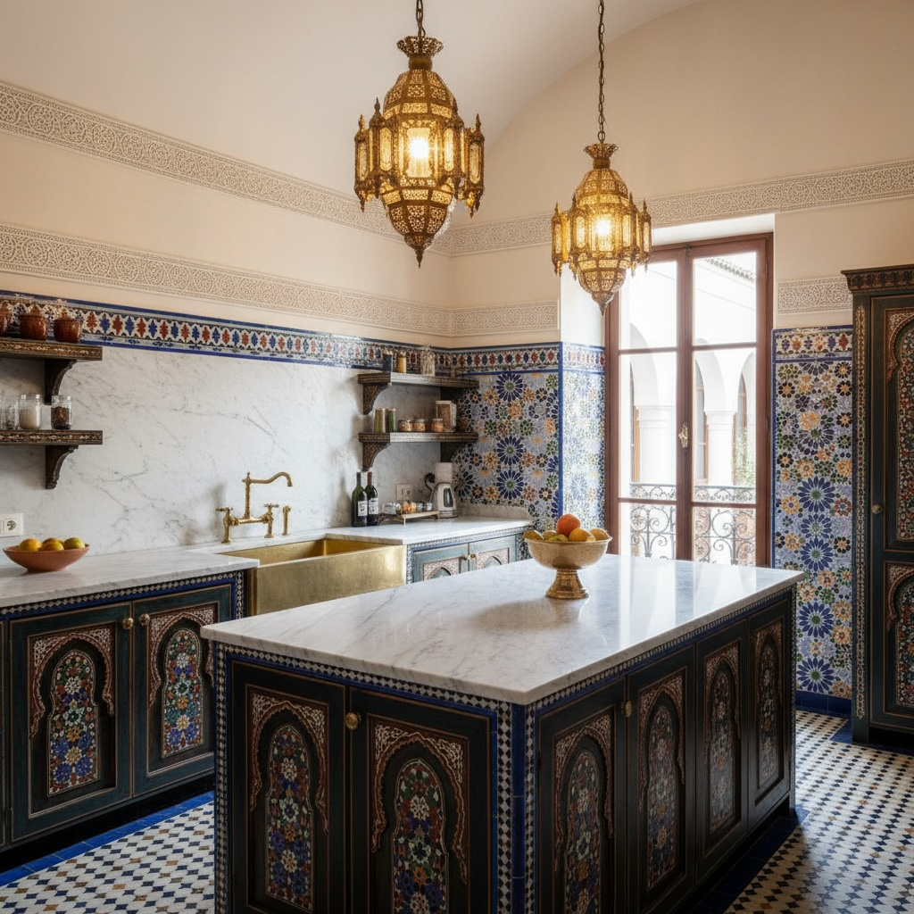 Moroccan Andalusia tile pack by Justmorocco featuring vibrant, patterned ceramic tiles for decorative wall or floor use.