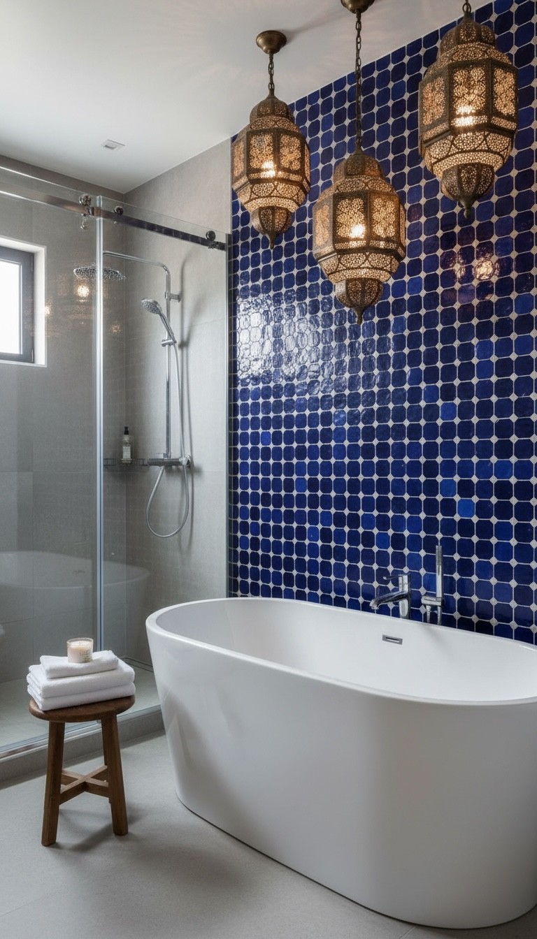 Moroccan Zellij Darna tile by Justmorocco featuring intricate geometric patterns in vibrant colors.