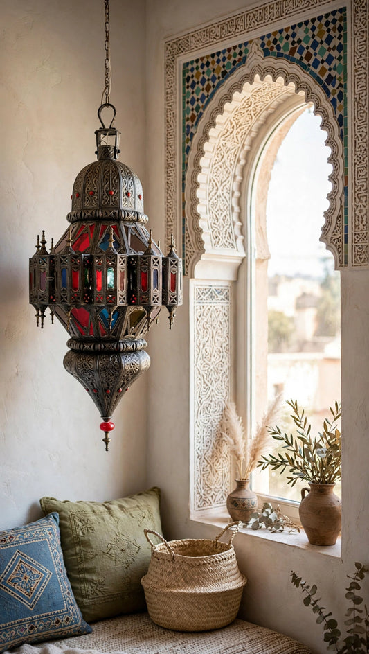 Large Vintage silver led moroccan ceiling lamp, moorish royal hanging chandelier, middle eastern lighting