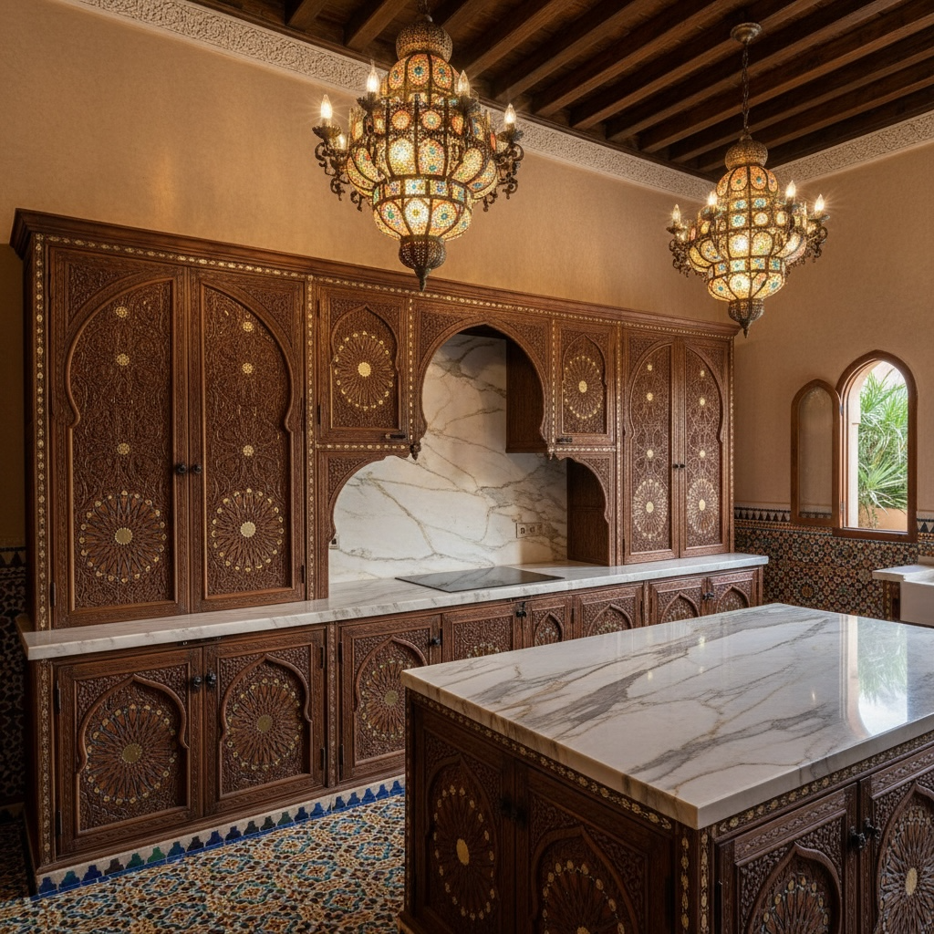 Marrakech riad kitchen cabinets