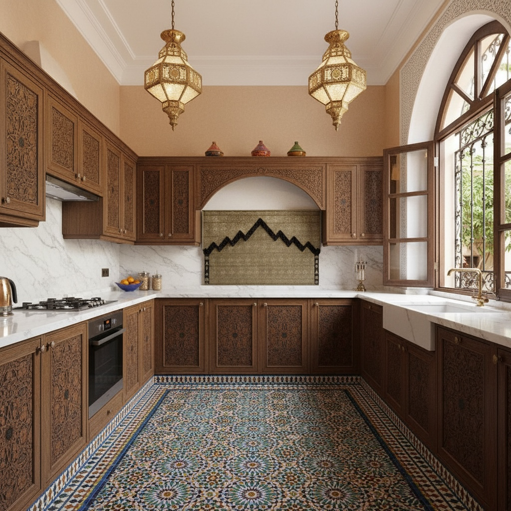 Marrakech riad kitchen cabinets