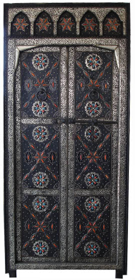 Cordobesa door Moroccan silver metal and inlay bone door