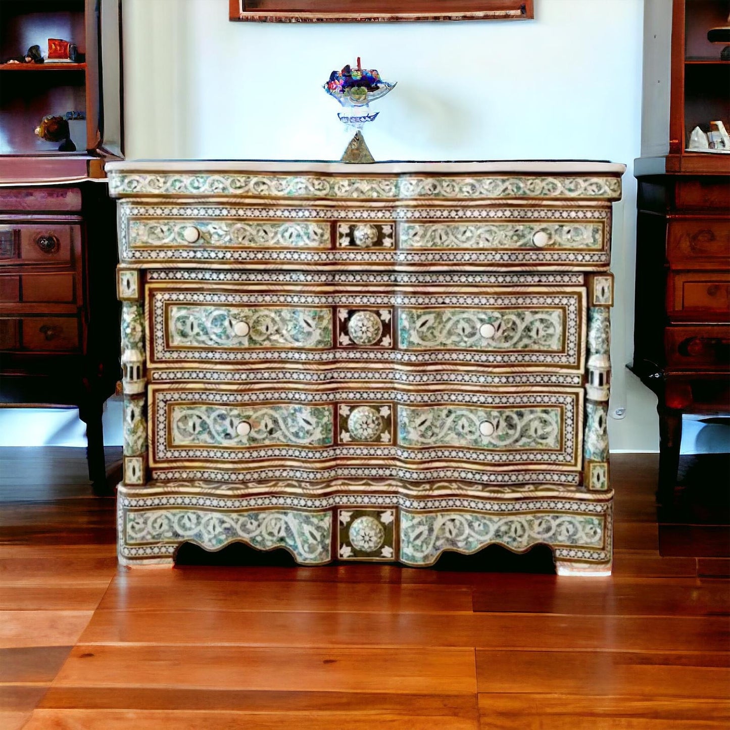 Vintage abalone shell cabinet