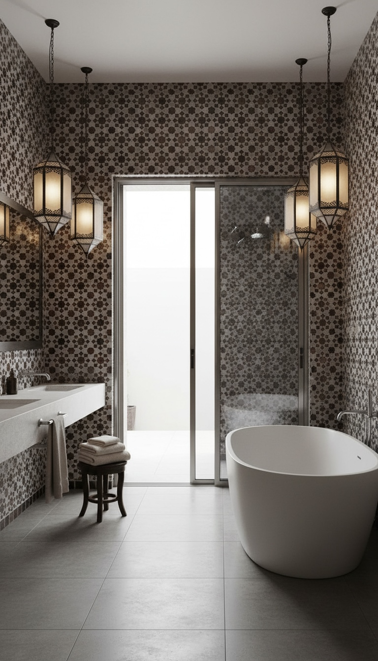 Colorful Moroccan Mamounia tile by Justmorocco with intricate geometric patterns and vibrant design.