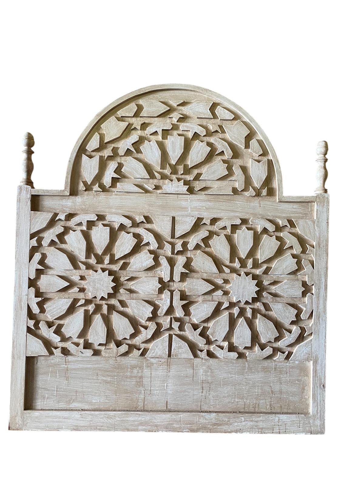 Geometric moorish headboard beds