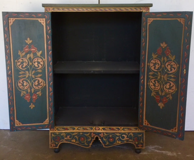 Moroccan antique painted armoire