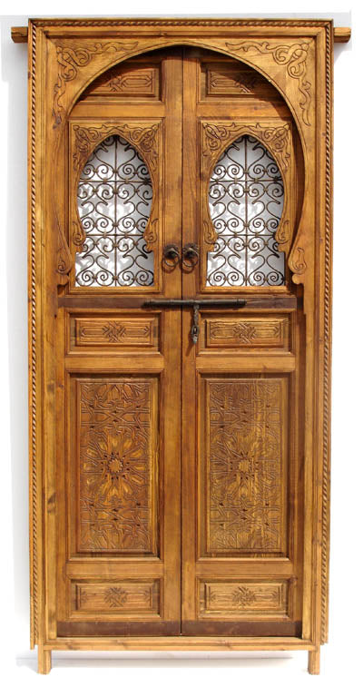 Moroccan wrought iron double door