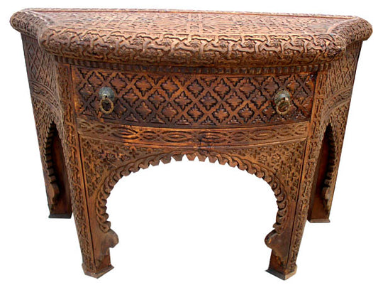 Carved cedar console