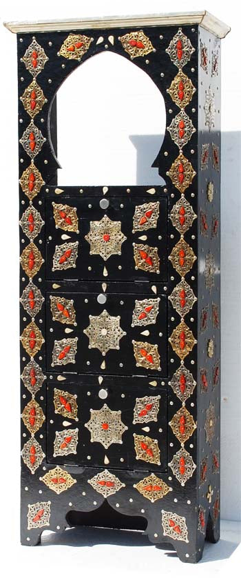Moroccan camel bone bookshelf 