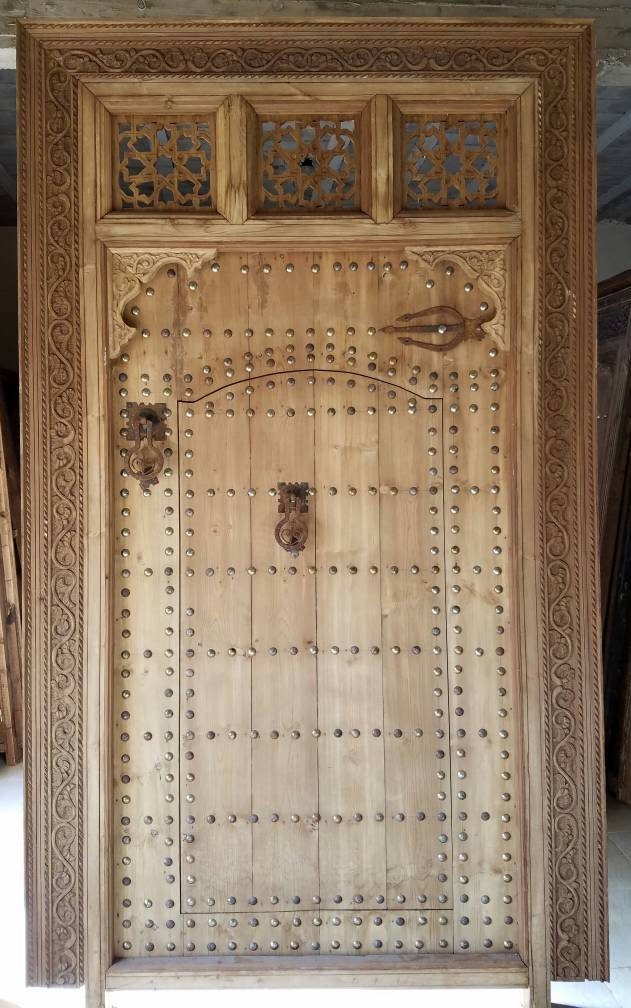 Handmade Moorish Carved Cedar Wood Door: 9ft Palace Gate