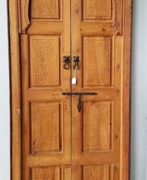 Handmade Moorish Carved Cedar Double Door 78" x 36"
