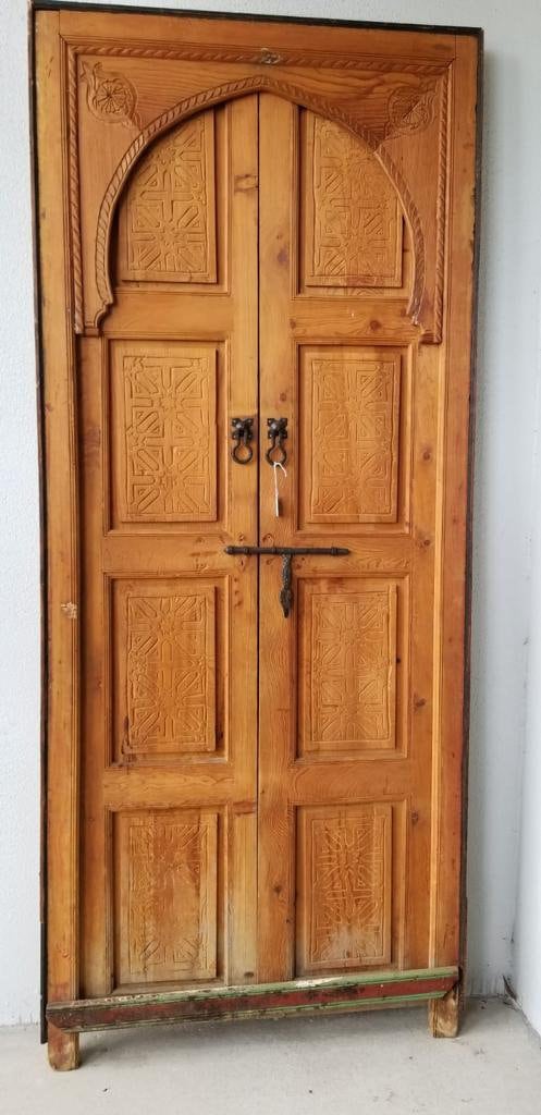 Handmade Moorish Carved Cedar Double Door 78" x 36"