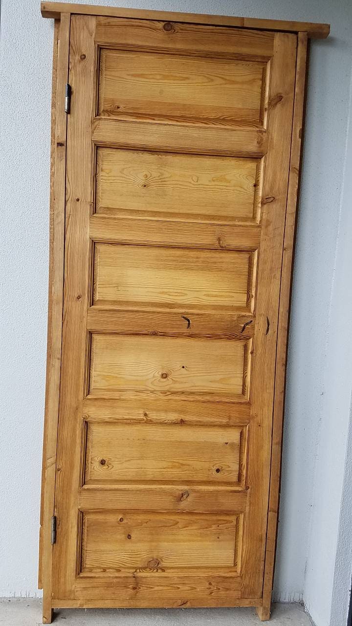 Handmade Carved Cedar Door: Vintage Berber, 80"x34"