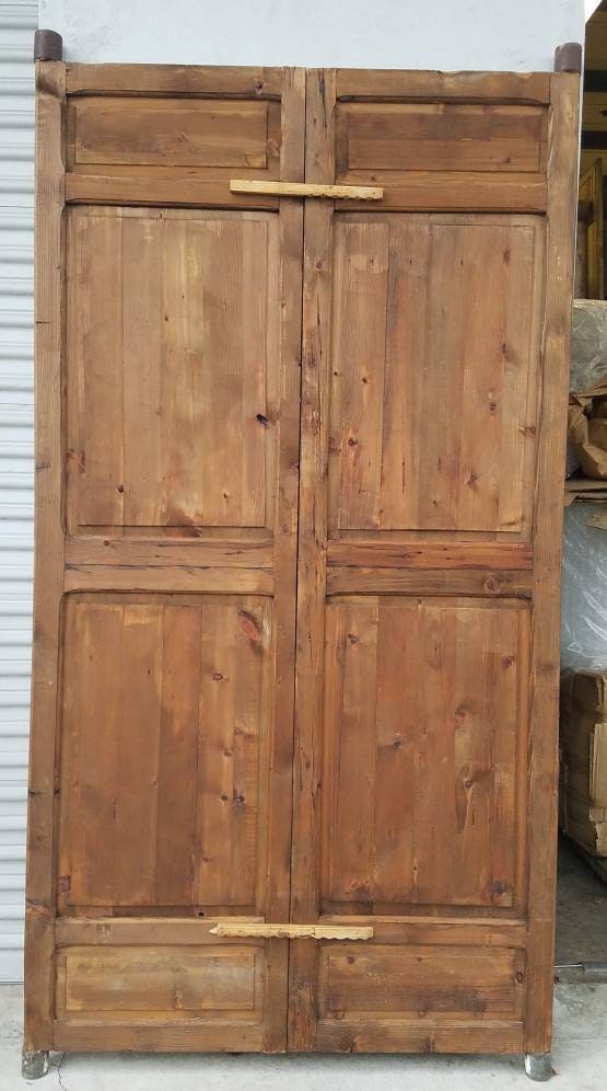Hand-Carved Cedar Moorish Double Door: Moroccan Wood Panel Entryway Decoration