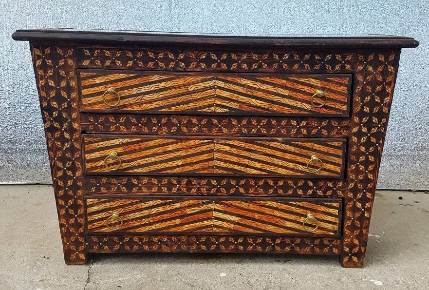 Inlaid Camel Bone Moroccan Dresser, Vintage Moorish Cabinet