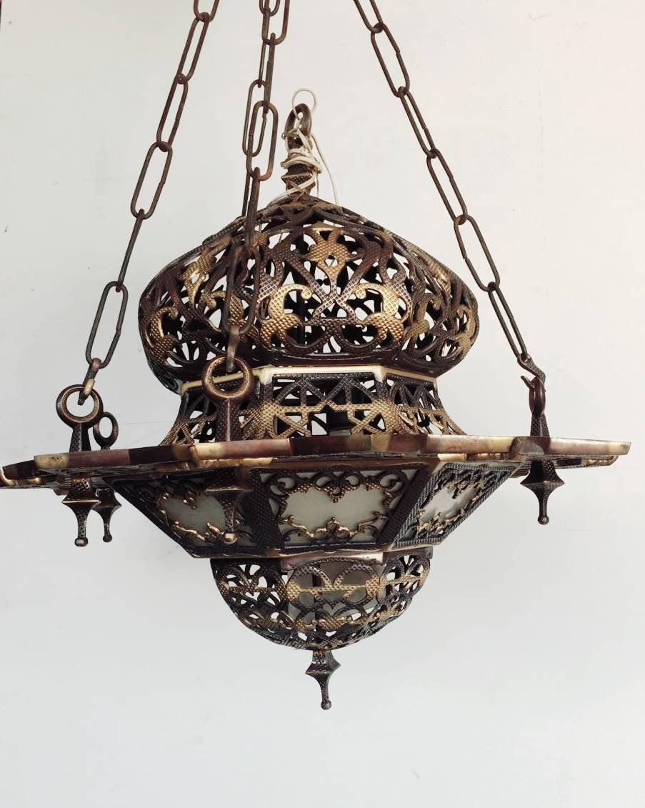Handmade Moroccan Chandelier, Moorish Hanging Lamp, Exotic Home Decor