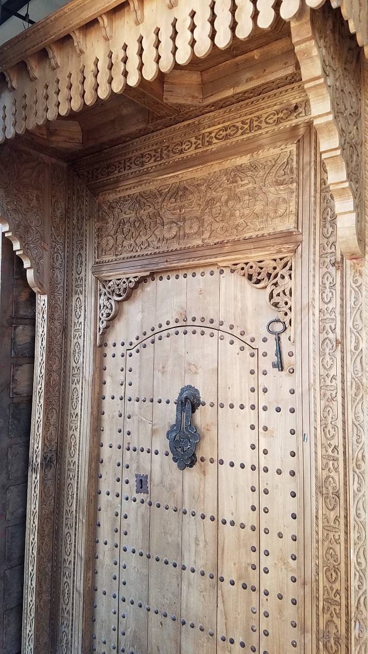 Handmade Moorish Carved Cedar Door, Palace Double Door 115x70