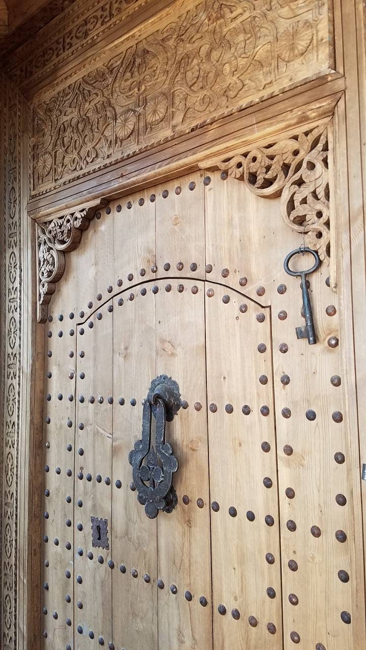 Handmade Moorish Carved Cedar Door, Palace Double Door 115x70