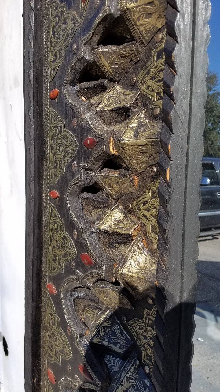 Large Exquisite Moroccan Mirror: Camel Bone, Silver, Handmade
