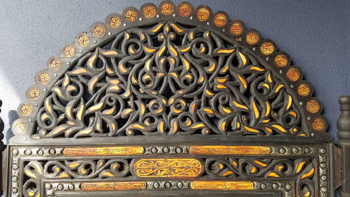 Handmade Moroccan Inlay Camel Bone Mirror, Moorish Design