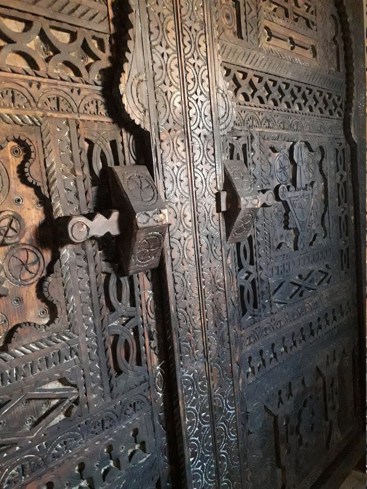 Carved African Door Panels, Sahara Berber Decor, Nomad Artwork
