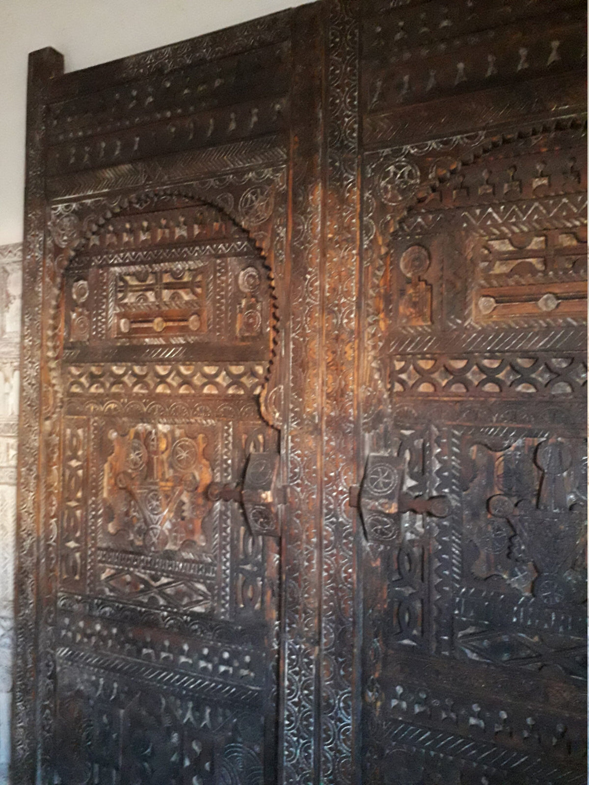 Carved African Door Panels, Sahara Berber Decor, Nomad Artwork