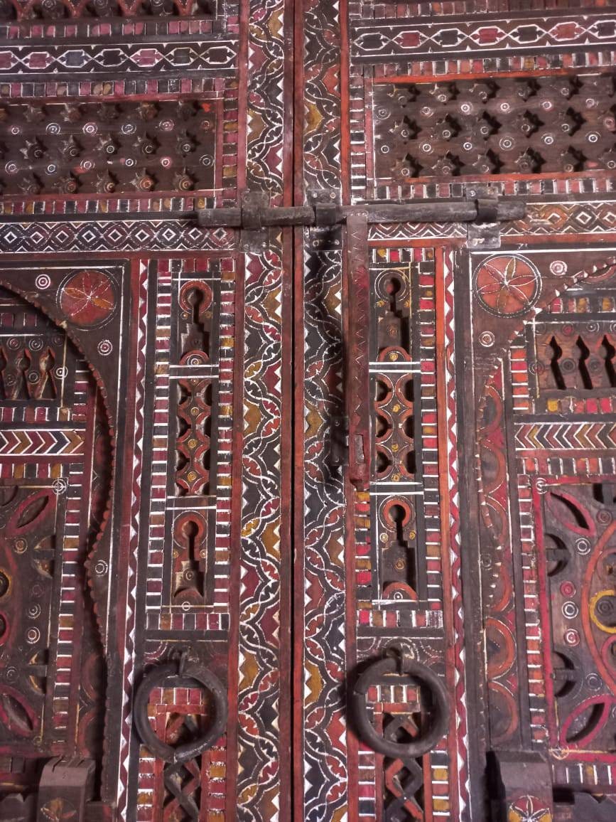 Unique Carved Moroccan Berber Door, Touareg Fortress Palace Entry
