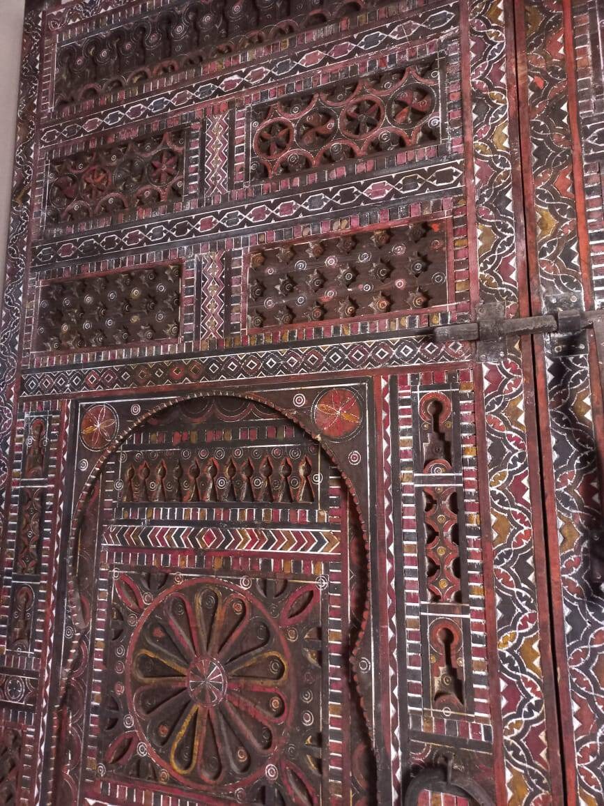 Unique Carved Moroccan Berber Door, Touareg Fortress Palace Entry