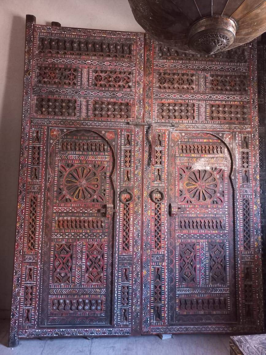 Unique Carved Moroccan Berber Door, Touareg Fortress Palace Entry