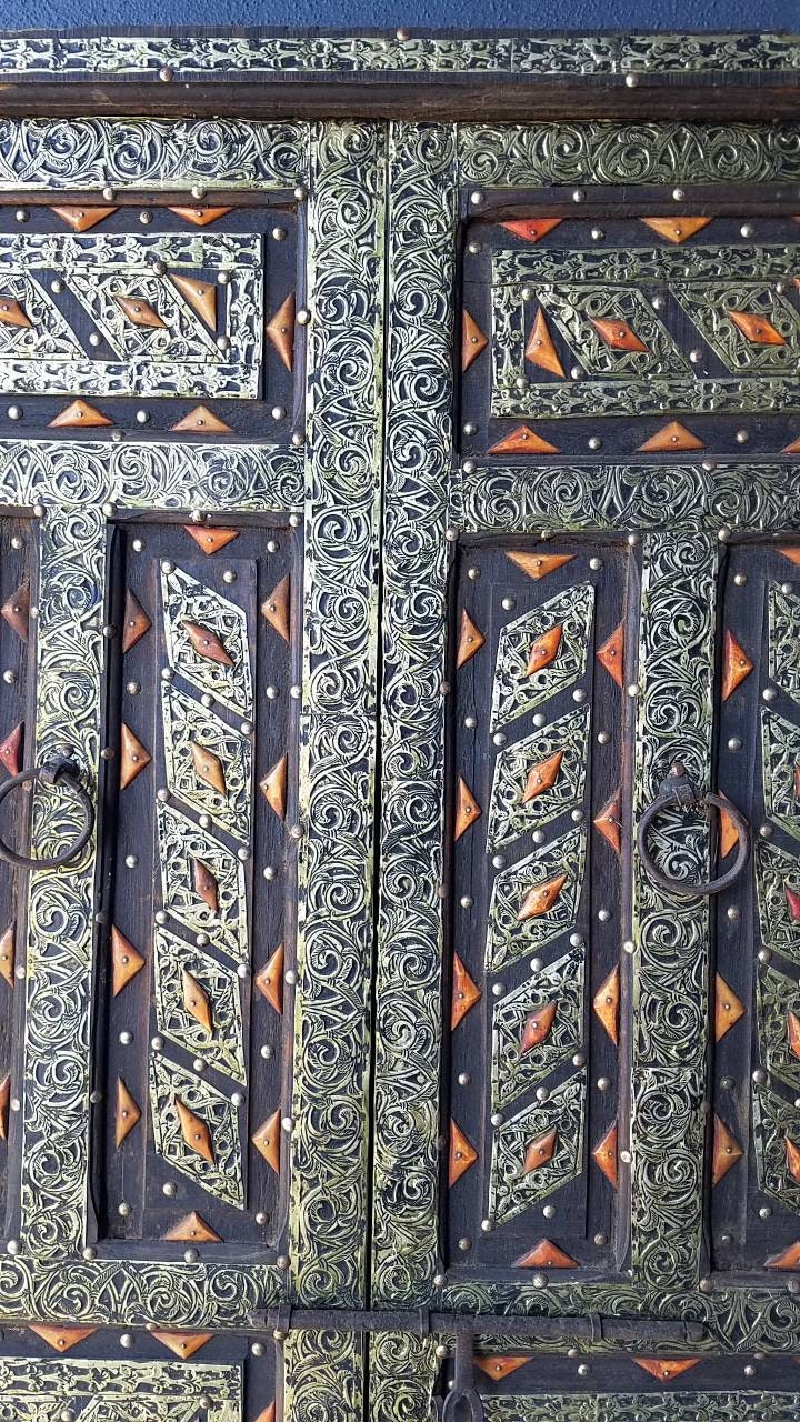 Handmade Camel Bone Door Panel with Silver Inlay (74x36)