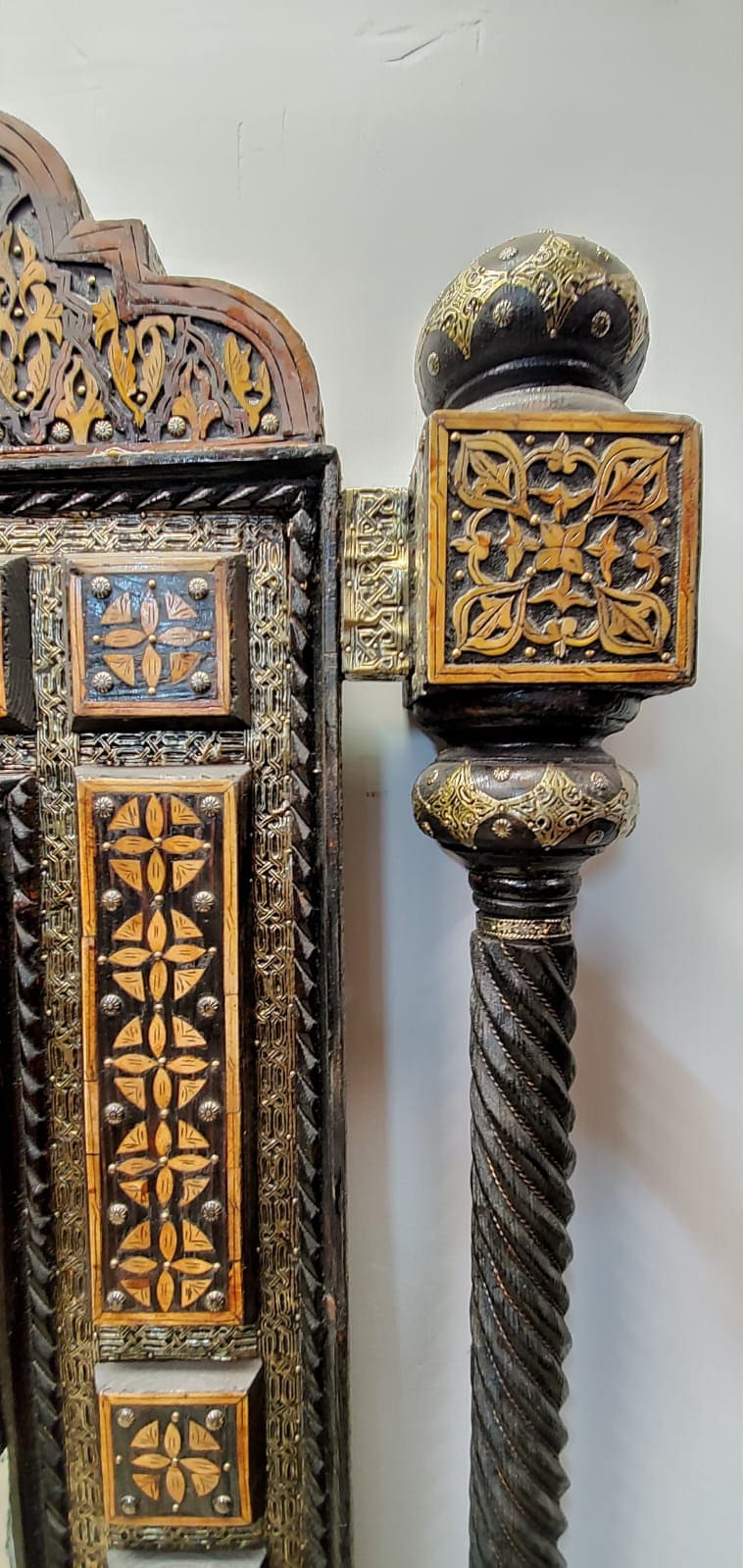 Giant Moroccan Mirror: Vintage Inlay, Camel Bone, Handmade