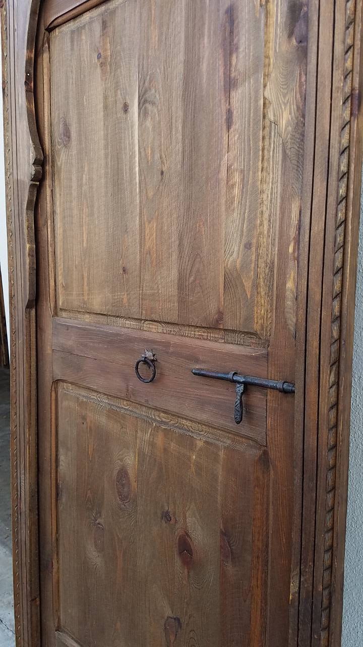 Vintage Moorish Cedar Door with Arch, Andalusian Style