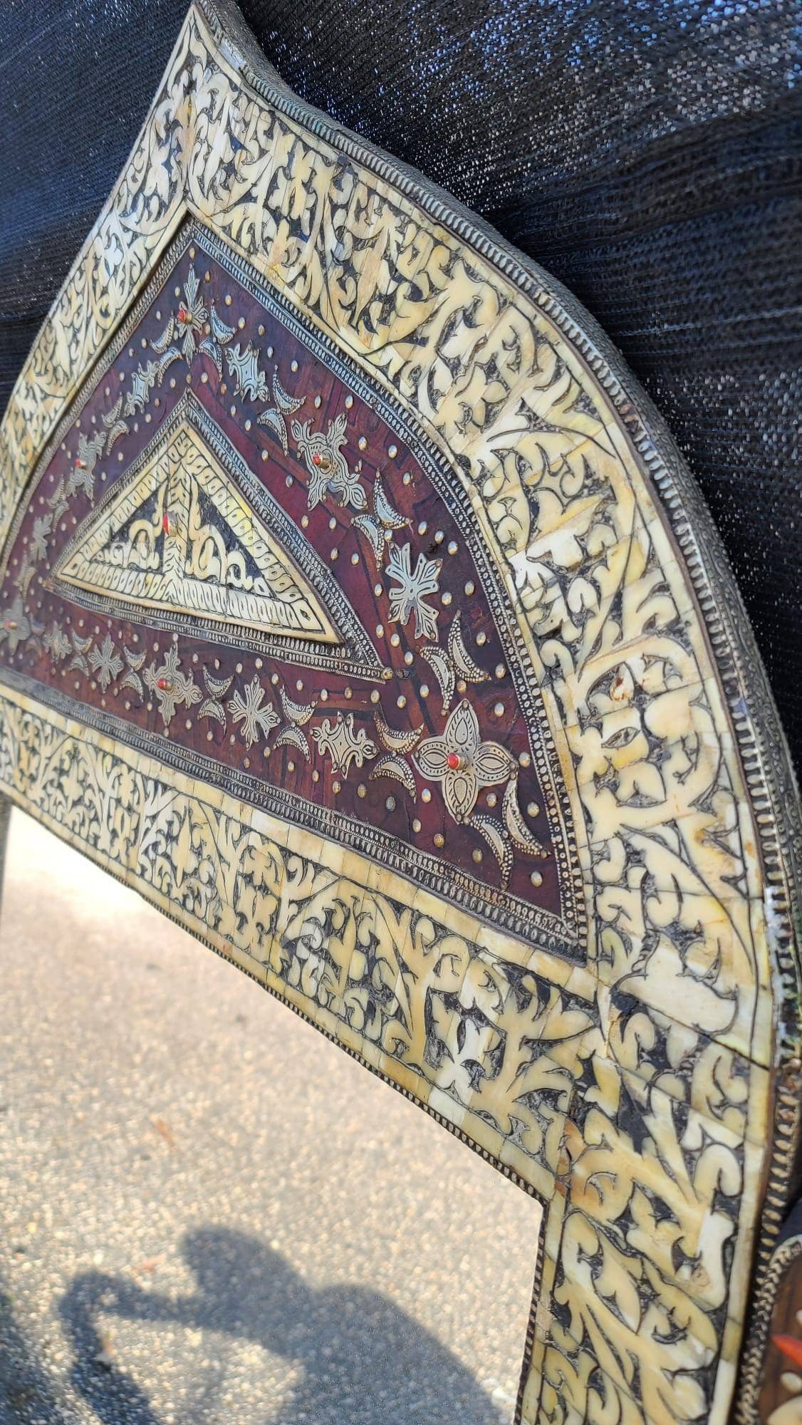Handmade Moroccan Bone Inlay Mirror, Moorish Design (61x38)