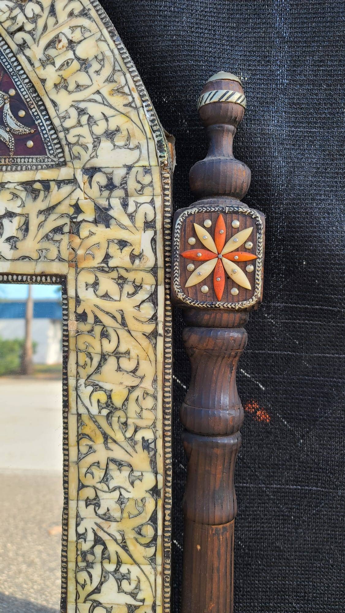 Handmade Moroccan Bone Inlay Mirror, Moorish Design (61x38)