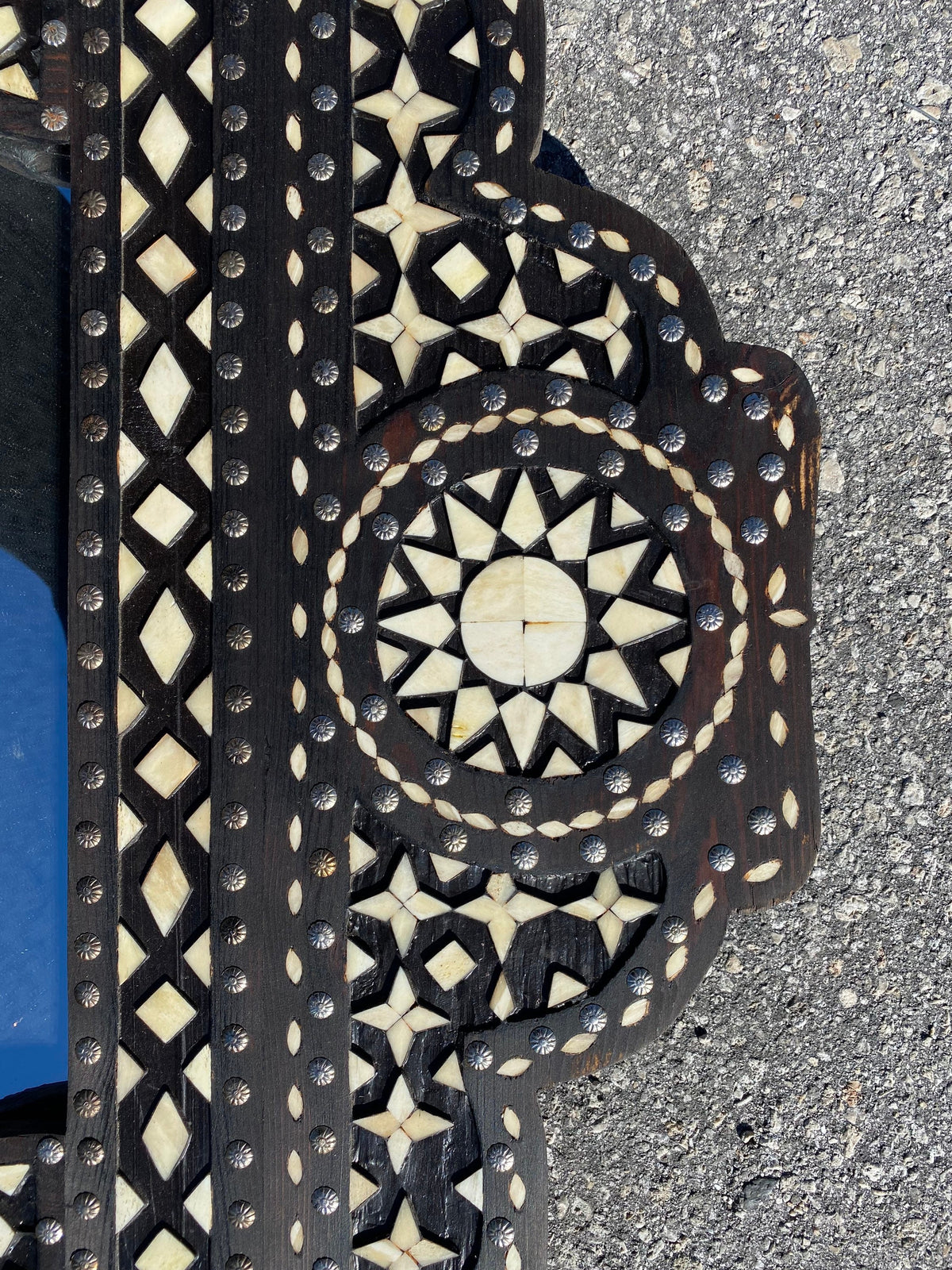 Handmade Camel Bone Inlay Mirror: Moroccan Moorish Wall Decor (50x32)