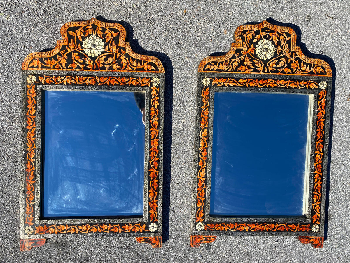 Handmade Moroccan Camel Bone Inlay Mirror - Moorish Arches Decor