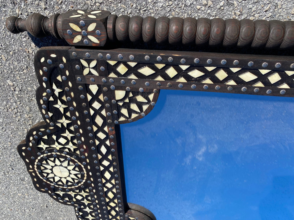 Handmade Camel Bone Inlay Mirror: Moroccan Moorish Wall Decor (50x32)