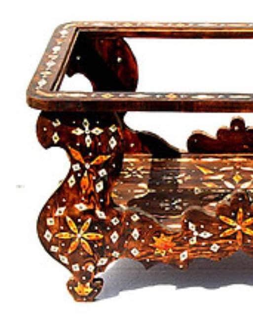 Vintage Moroccan Table with Camel Bone Inlay, Berber Wedding Table