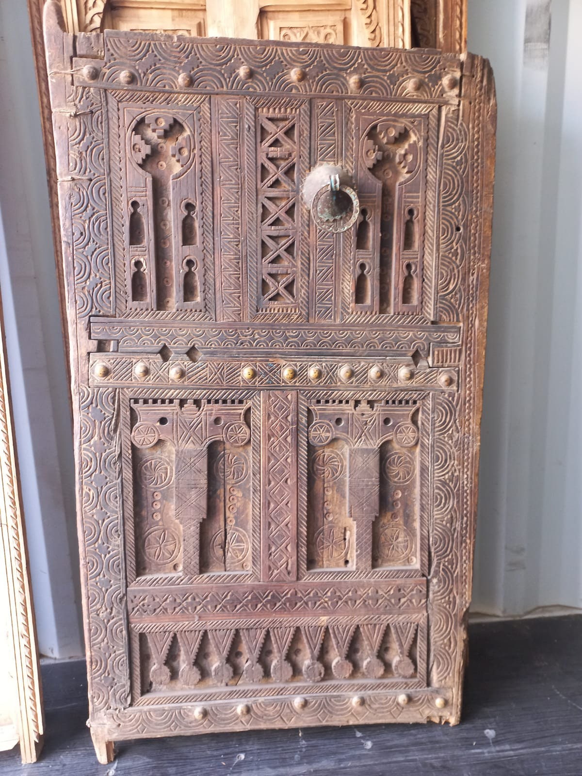 Antique Carved Touareg Door Panel, Berber Moroccan Wall Decor