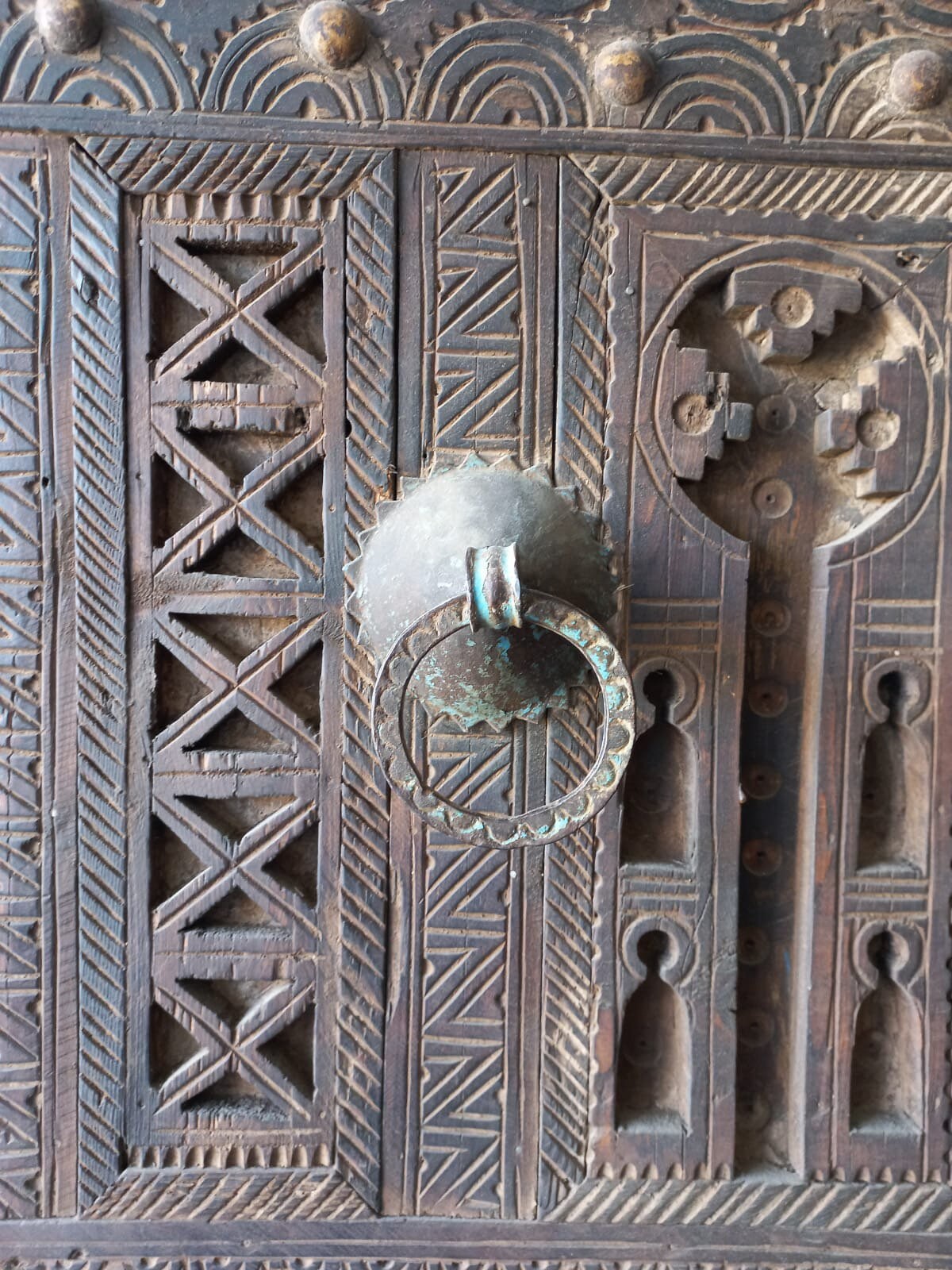 Antique Carved Touareg Door Panel, Berber Moroccan Wall Decor