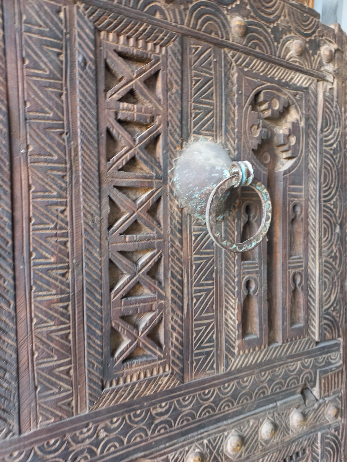 Antique Carved Touareg Door Panel, Berber Moroccan Wall Decor