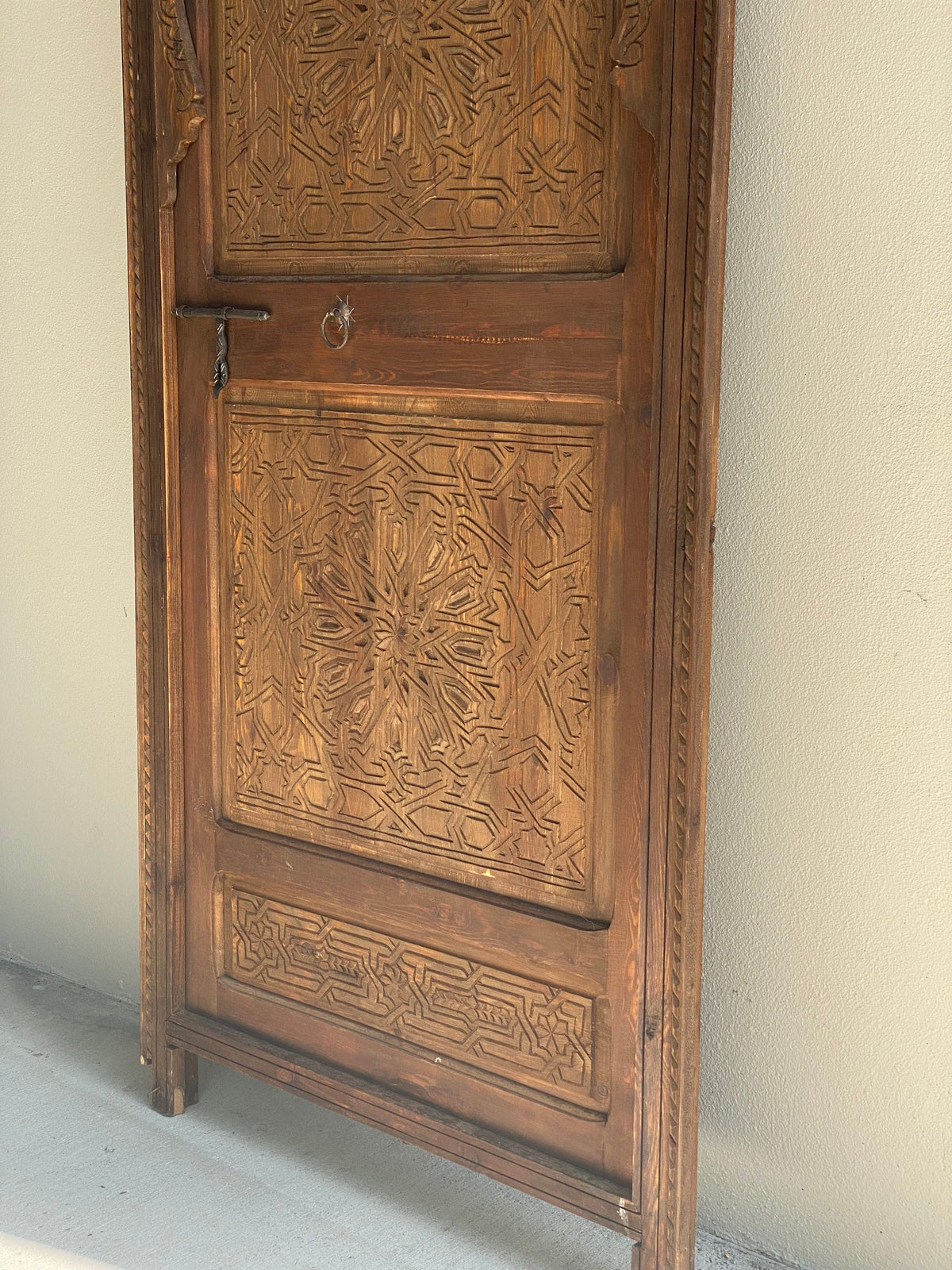 Hand Carved Cedar Moroccan Door, Moorish Palace Style (80x37)