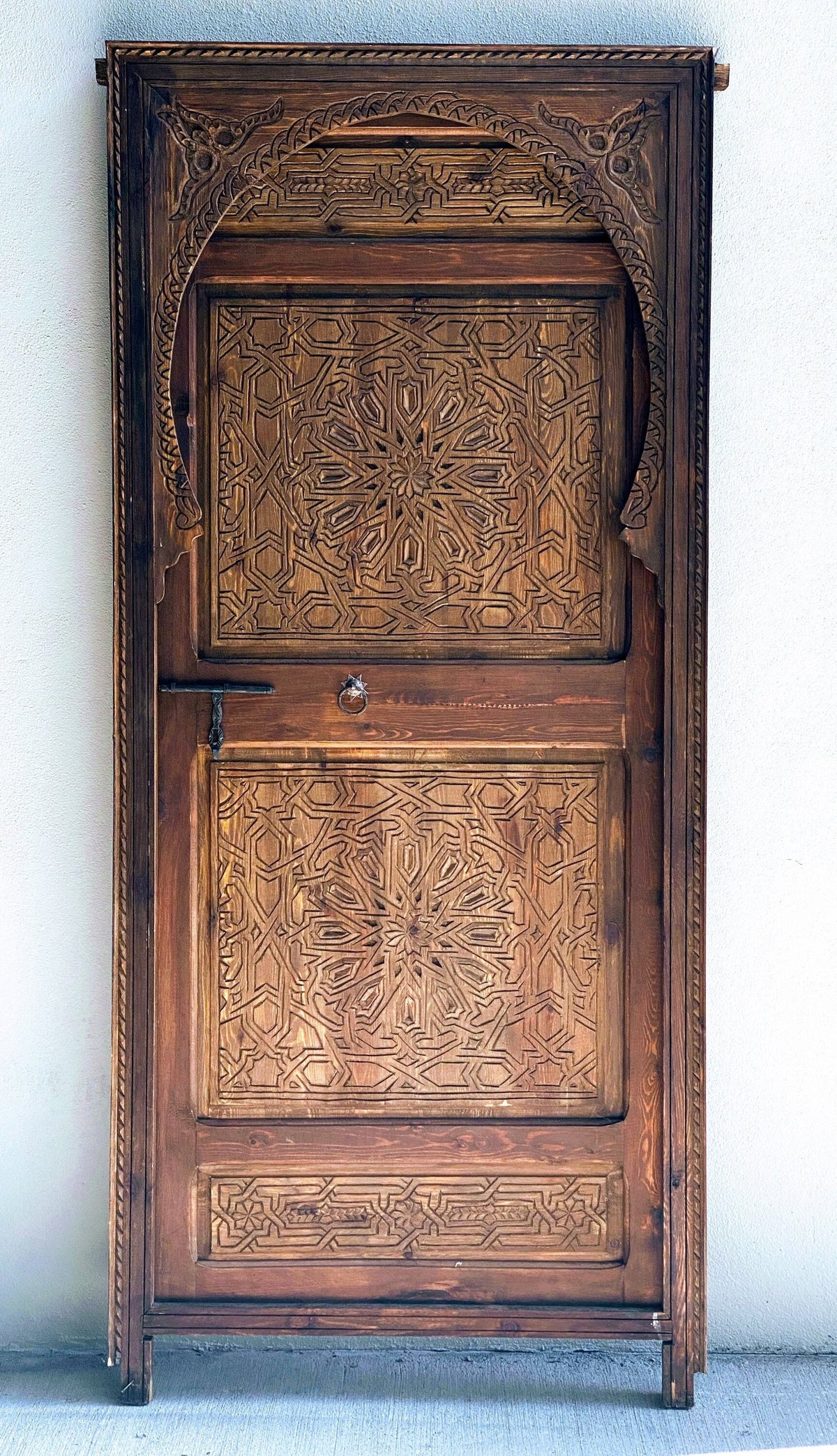 Hand Carved Cedar Moroccan Door, Moorish Palace Style (80x37)