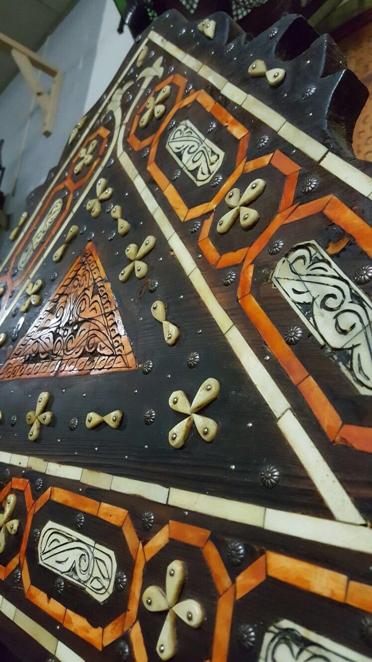 Handmade Moroccan Bone Inlay Mirror, Moorish Berber Design