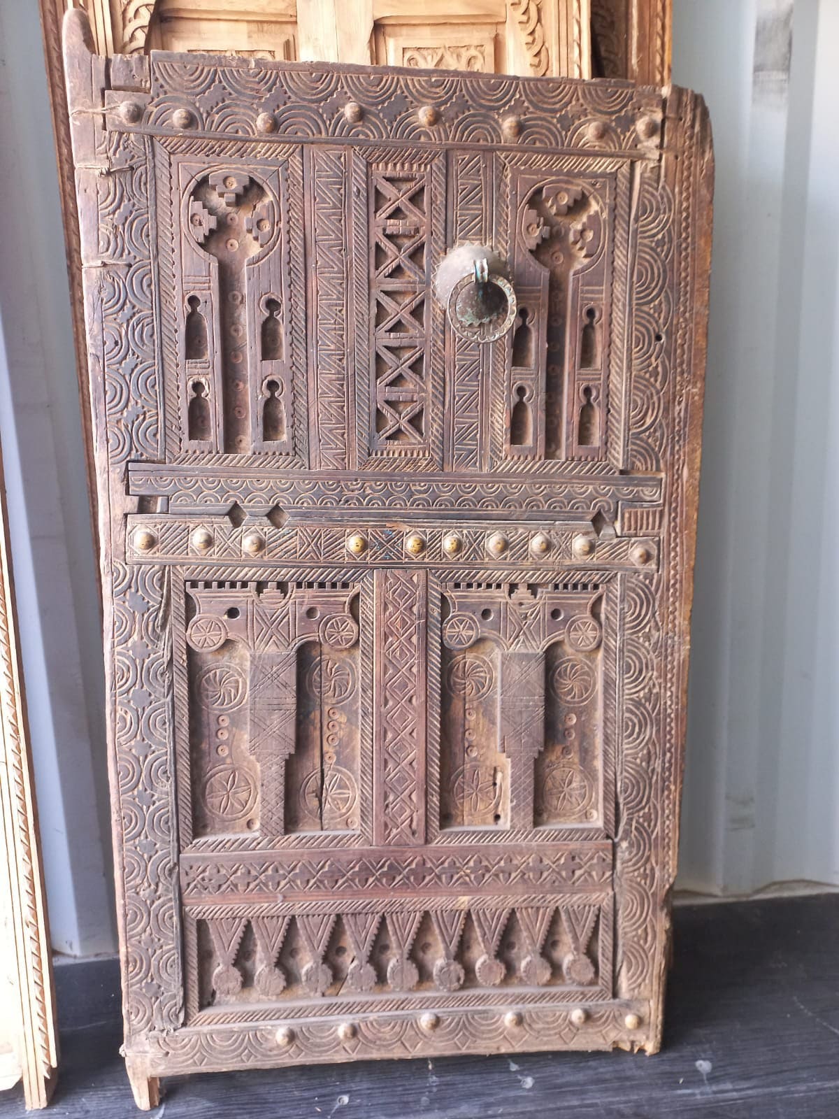 Antique Carved Touareg Door Panel, Berber Moroccan Wall Decor