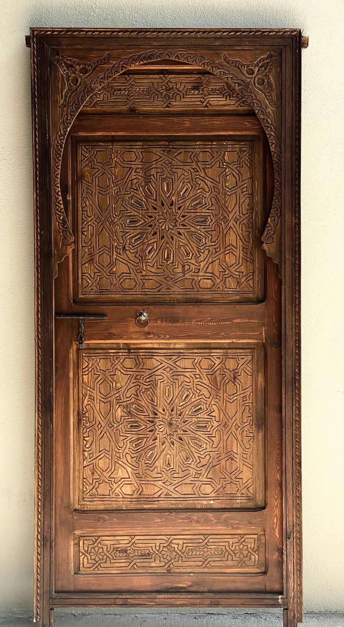 Hand Carved Cedar Moroccan Door, Moorish Palace Style (80x37)