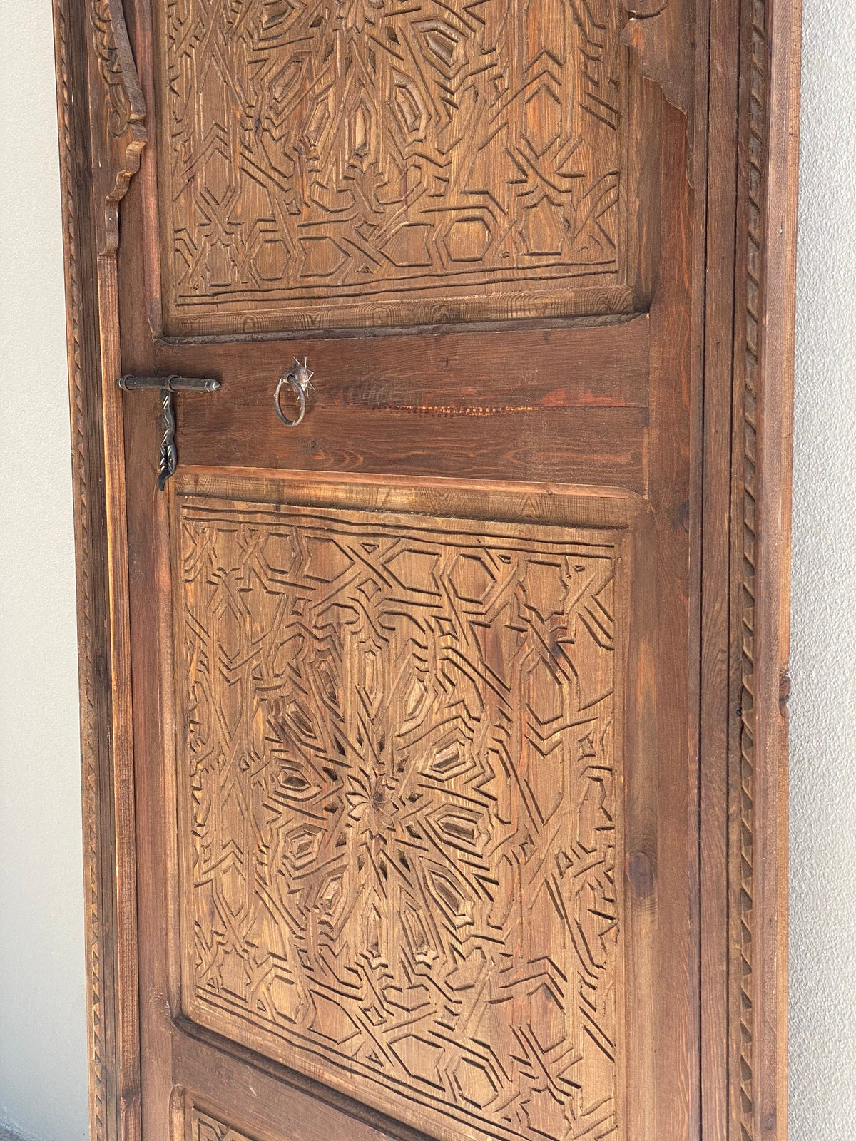 Hand Carved Cedar Moroccan Door, Moorish Palace Style (80x37)