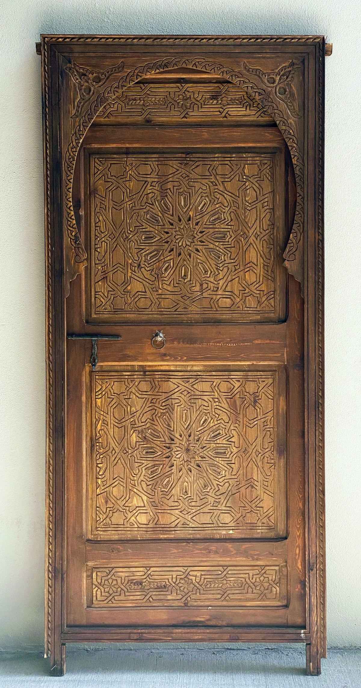 Hand Carved Cedar Moroccan Door, Moorish Palace Style (80x37)