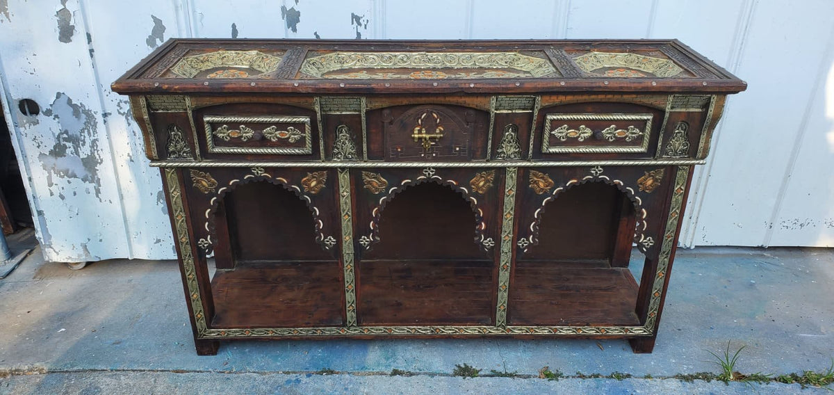 Handmade Moroccan Bone Inlay Console Cabinet: Moorish Dresser