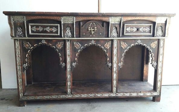 Handmade Moroccan Bone Inlay Console Cabinet: Moorish Dresser